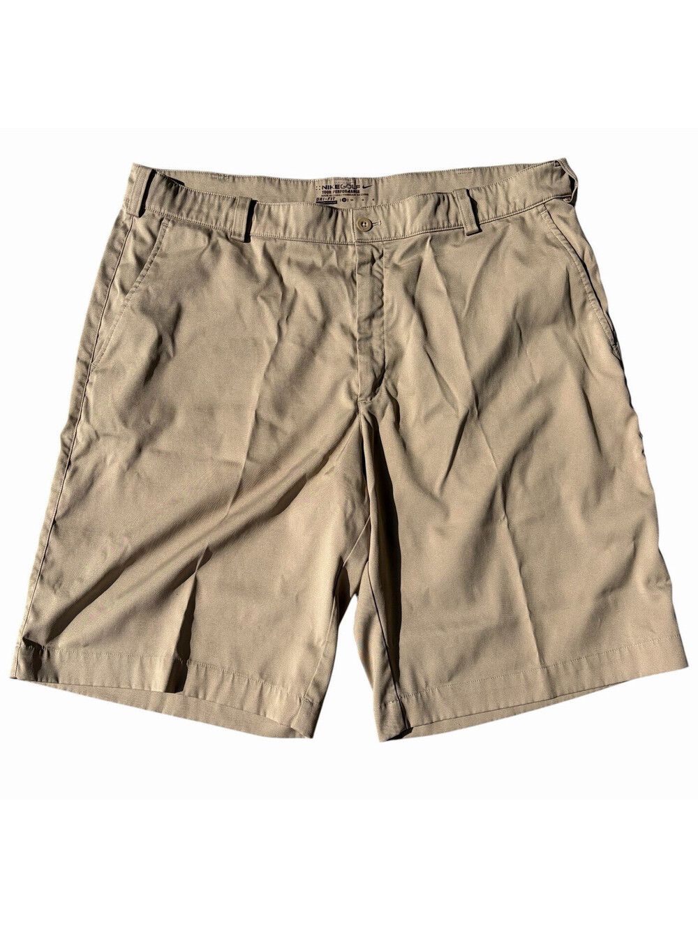 Nike Golf Tour Performance Dri-FIT Beige Golf Shorts Mens 36x11 Stretch